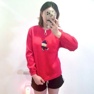 Yes Red Winter Teddy Bear Crewneck Sweatshirt [Girls’ Size 14] 🧣